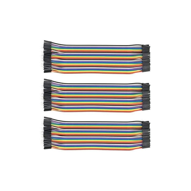 120pcs Câbles mâle à femelle pour Arduino,Raspberry Pi (3 * 40 Pines f mâle à femelle, câbles Raspberry Pi, jumper cable breadbo