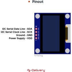 AZDelivery 5 x Écran OLED I2C 128 x 64 Pixels, Caractères de Couleur Blanche, SSH1106 1,3 Pouces Compatible avec Arduino et Rasp