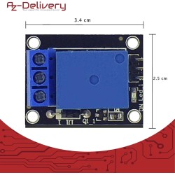 AZDelivery Module 1 Canal Relay 5V KY-019 High Level Trigger Compatible avec Arduino et Raspberry Pi incluant Un E-Book!