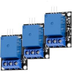 AZDelivery 3 x Module 1 Canal Relay 5V KY-019 High Level Trigger Compatible avec Arduino et Raspberry Pi incluant Un E-Book!