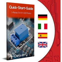 AZDelivery 3 x Module 1 Canal Relay 5V KY-019 High Level Trigger Compatible avec Arduino et Raspberry Pi incluant Un E-Book!
