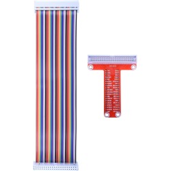 ARCELI Carte d'extension RPi GPIO Breakout + Câble Ruban + Adaptateur GPIO Type T assemblé 20cm FC40 Câble Ruban Plat 40 Broches