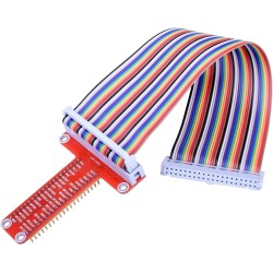 ARCELI Carte d'extension RPi GPIO Breakout + Câble Ruban + Adaptateur GPIO Type T assemblé 20cm FC40 Câble Ruban Plat 40 Broches