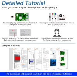 Freenove Ultimate Starter Kit for Raspberry Pi 5 4 B 3 B+ 400 Zero 2 W, 962-Page Detailed Tutorial, Python C Java Scratch Proces