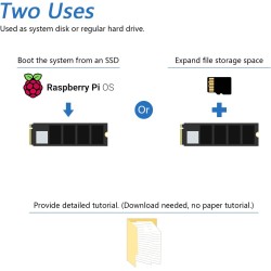 Freenove M.2 NVMe Adapter V2 for Raspberry Pi 5 (Without SSD), M.2 Hat Add-on Board, Solid State Drive Size 2230 2242 2260 2280,