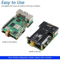 Freenove M.2 NVMe Adapter V2 for Raspberry Pi 5 (Without SSD), M.2 Hat Add-on Board, Solid State Drive Size 2230 2242 2260 2280,