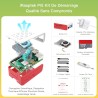 iRasptek Raspberry Pi 5 Kit de démarrage 4Go - Édition OS-Bookworm de 64Go préinstallée (boîtier Rouge et Blanc)
