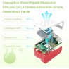iRasptek Raspberry Pi 5 Kit de démarrage 4Go - Édition OS-Bookworm de 64Go préinstallée (boîtier Rouge et Blanc)