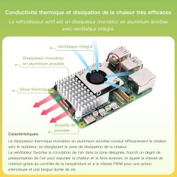 iRasptek Raspberry Pi 5 Kit de démarrage 4Go - Édition OS-Bookworm de 64Go préinstallée (boîtier Rouge et Blanc)