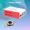 iRasptek Raspberry Pi 5 Kit de démarrage 16Go - Édition OS-Bookworm de 64Go préinstallée (boîtier Rouge et Blanc)