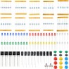 Miuzei Kit de démarrage de Base pour Arduino avec Carte connectée, Module d'alimentation, câble de Jumper, resistors, LED, Planc