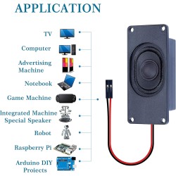 CQRobot Speaker 3 Watt 8 Ohm for Arduino, 2.54mm Dupont Interface. It is Ideal for a Variety of Small Electronic Projects.