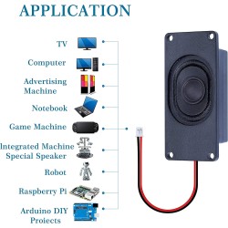 CQRobot Speaker 3 Watt 8 Ohm for Arduino, JST-PH2.0 Interface. It is Ideal for a Variety of Small Electronic Projects.