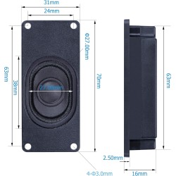 CQRobot Speaker 3 Watt 8 Ohm for Arduino, JST-PH2.0 Interface. It is Ideal for a Variety of Small Electronic Projects.
