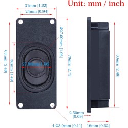 CQRobot Miniature Loudspeaker 3 Watt 8 Ohm Passive Enclosed Audio/Woofer Speaker Compatible with Arduino Board. JST-PH 2.0 mm 2-