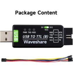 Waveshare Industrial USB to TTL Converter Original CH343G Onboard with Multi Protection Circuits Multi Systems Support