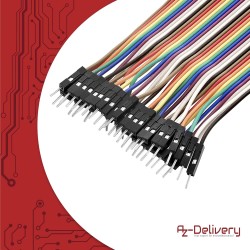 AZDelivery Jumper Wire Cavalier Câble M2M pour Microcontrôleur Breadboard – 3 en 1 Multicouleur Wire Compatible avec Arduino et 