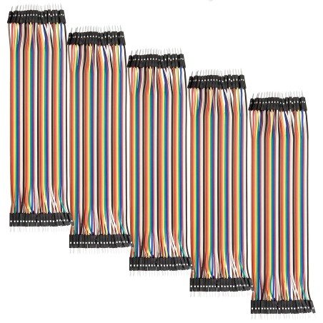 AZDelivery 5 x Jumper Wire Cavalier Câble M2M pour Microcontrôleur Breadboard – 3 en 1 Multicouleur Wire Compatible avec Arduino