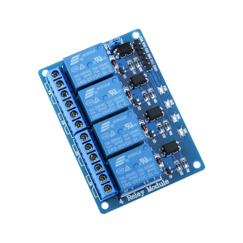 ELEGOO Module Relais 5V DC ４ Canaux avec Optocoupleur ４-Channel DC 5V Relay Module pour Mega 2560 1280 DSP Arm PIC AVR STM32