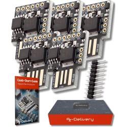 AZDelivery 25x Digispark Rev. 3 Kickstarter avec USB Carte de Développement Compatible à 100% avec ATtiny85 et Arduino incluant 