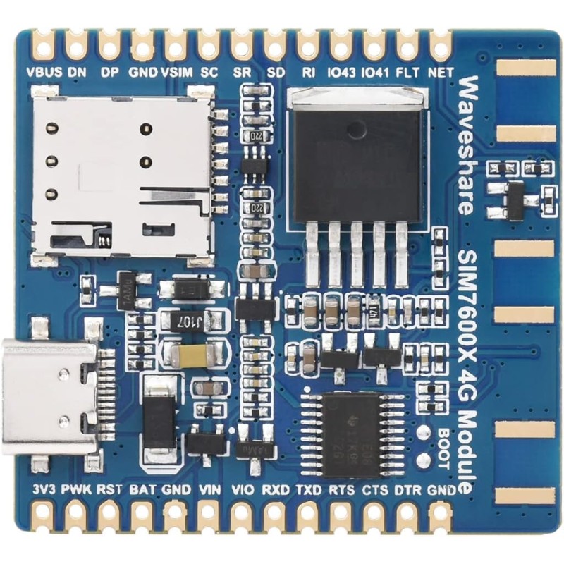 Waveshare SIM7600E-H 4G-Module, Used for Windows/Linux Dial-up Internet Access, Cloud Platform Communication, GNSS Locating, Com