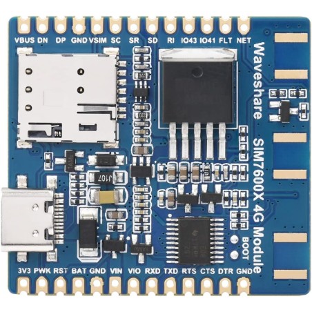 Waveshare SIM7600E-H 4G-Module, Used for Windows/Linux Dial-up Internet Access, Cloud Platform Communication, GNSS Locating, Com