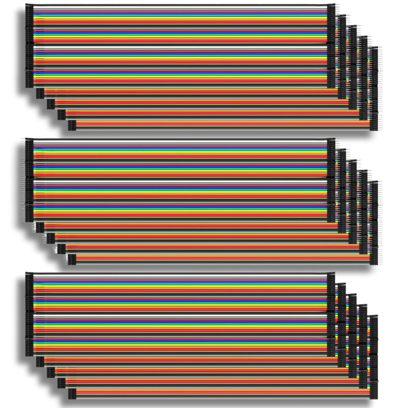 AZDelivery Jumper Wire Cable 5 x 40 pcs. Chaque 20 cm M2M/ F2M / F2F, 40Pin Mâle vers Mâle, 40 Pin Femelle vers Femelle, Compati