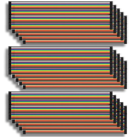 AZDelivery Jumper Wire Cable 5 x 40 pcs. Chaque 20 cm M2M/ F2M / F2F, 40Pin Mâle vers Mâle, 40 Pin Femelle vers Femelle, Compati
