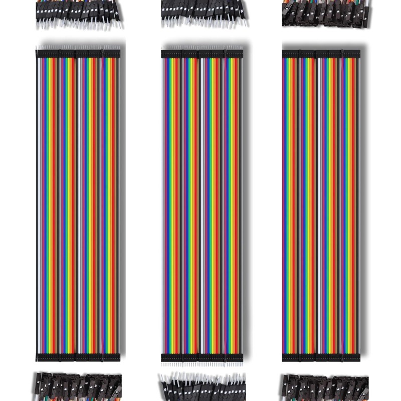 AZDelivery Jumper Wire Cable 3 x 40 pcs. Chaque 20 cm M2M/ F2M / F2F, 40Pin Mâle vers Mâle, 40 Pin Femelle vers Femelle, Compati