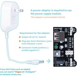 ELEGOO Kit Électronique Mis à Jour avec Module d'alimentation, Câbles Jumpers, Potentiomètre de précision, Plaque de Test 830 Po
