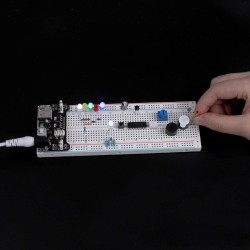 ELEGOO Kit Électronique Mis à Jour avec Module d'alimentation, Câbles Jumpers, Potentiomètre de précision, Plaque de Test 830 Po