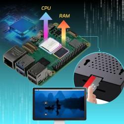 iRasptek Raspberry Pi 5 Kit de démarrage 16Go - Édition OS-Bookworm de 256Go préinstallée (boîtier Aluminium)