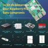 iRasptek Raspberry Pi 5 Kit de démarrage 16Go - Édition OS-Bookworm de 256Go préinstallée (boîtier Aluminium)