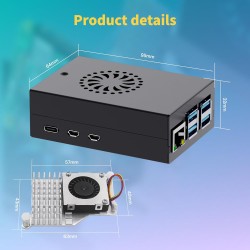 iRasptek Raspberry Pi 5 Kit de démarrage 16Go - Édition OS-Bookworm de 256Go préinstallée (boîtier Aluminium)