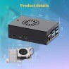 iRasptek Raspberry Pi 5 Kit de démarrage 16Go - Édition OS-Bookworm de 256Go préinstallée (boîtier Aluminium)