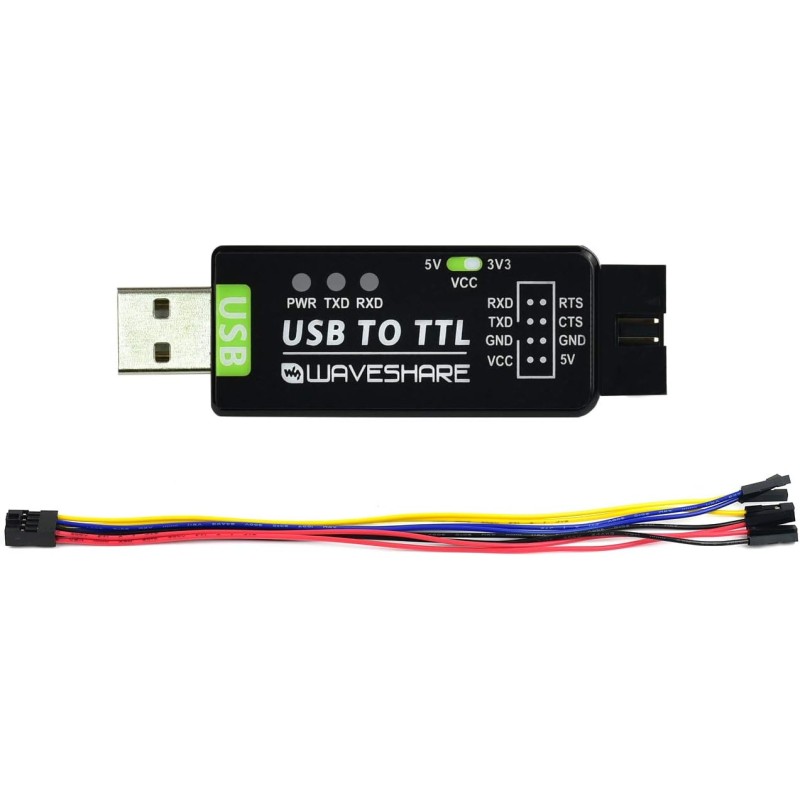 Waveshare Industrial USB to TTL Converter Original FT232RNL Onboard Multi Protection Circuits and Systems Support