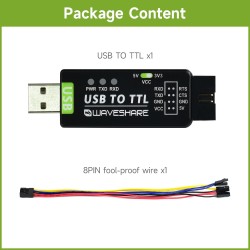 Waveshare Industrial USB to TTL Converter Original FT232RNL Onboard Multi Protection Circuits and Systems Support