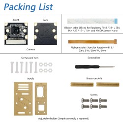 Freenove 8MP Camera for Raspberry Pi 5 4 B 3 B+ A+ Zero 2 W Jetson Nano with Adjustable Holder and Ribbon Cable, 120° Viewing An