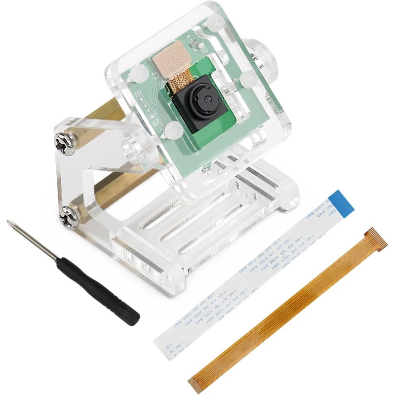 Freenove 5MP Camera for Raspberry Pi 5 4 B 3 B+ A+ Zero 2 W with Adjustable Holder and Ribbon Cable, 62° Viewing Angle, 1080P 72