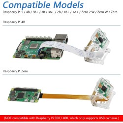 Freenove 5MP Camera for Raspberry Pi 5 4 B 3 B+ A+ Zero 2 W with Adjustable Holder and Ribbon Cable, 62° Viewing Angle, 1080P 72