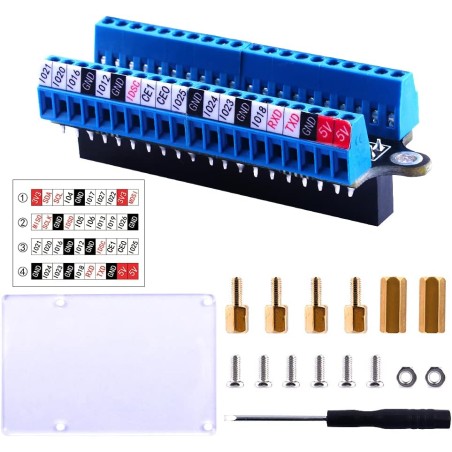 GeeekPi Raspberry Pi Micro GPIO Terminal Block Breakout Board Module,Raspberry Pi GPIO Expansion Board Micro Connector pour Rasp