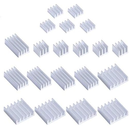 GeeekPi 20PCS Dissipateurs de Chaleur pour Raspberry Pi 4 Modèle B,Raspberry Pi Dissipateurs de Chaleur en Aluminium avec Ruban 
