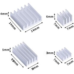 GeeekPi 20PCS Dissipateurs de Chaleur pour Raspberry Pi 4 Modèle B,Raspberry Pi Dissipateurs de Chaleur en Aluminium avec Ruban 