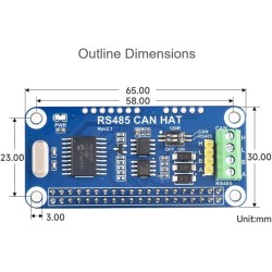 RS485 Can Hat pour Raspberry Pi 4B/3B+/3B/2B/B+/A+/Zero/Zero W/WH, Autoriser la Communication Longue Distance Via la Fonction RS