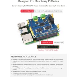 Waveshare 2-Channel Isolated Can Expansion Hat for Raspberry Pi with MCP2515 + SN65HVD230 Dual Chips Solution and Multi Onboard 