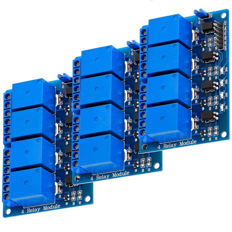 AZDelivery 3 x 4 Canaux Module Relais 5V avec Optocoupleur Low-Level-Trigger Compatible avec Arduino et Raspberry Pi incluant Un