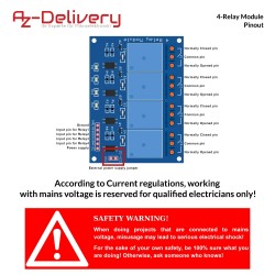 AZDelivery 3 x 4 Canaux Module Relais 5V avec Optocoupleur Low-Level-Trigger Compatible avec Arduino et Raspberry Pi incluant Un
