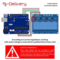AZDelivery 3 x 4 Canaux Module Relais 5V avec Optocoupleur Low-Level-Trigger Compatible avec Arduino et Raspberry Pi incluant Un