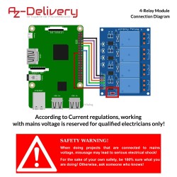 AZDelivery 3 x 4 Canaux Module Relais 5V avec Optocoupleur Low-Level-Trigger Compatible avec Arduino et Raspberry Pi incluant Un