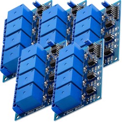 AZDelivery 5 x 4 Canaux Module Relais 5V avec Optocoupleur Low-Level-Trigger Compatible avec Arduino et Raspberry Pi incluant Un